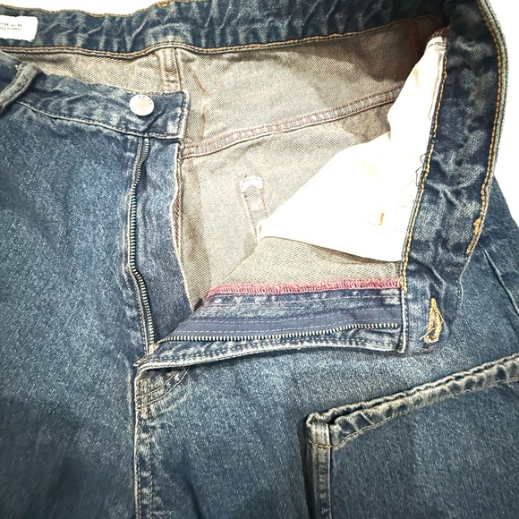 Zara Men's Dark Blue light wash,wide leg baggy denim pants - Picture 10 of 14